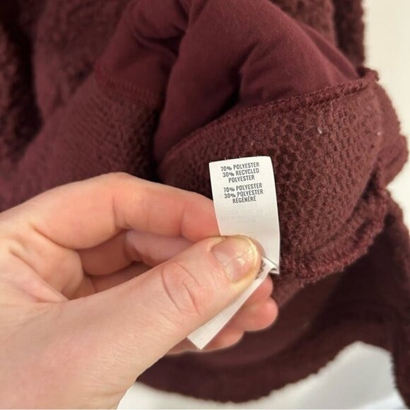 Aerie Cloud Sherpa Oversized Pullover Maroon Burgundy Red Sweatshirt Size XXL - Picture 4 of 6